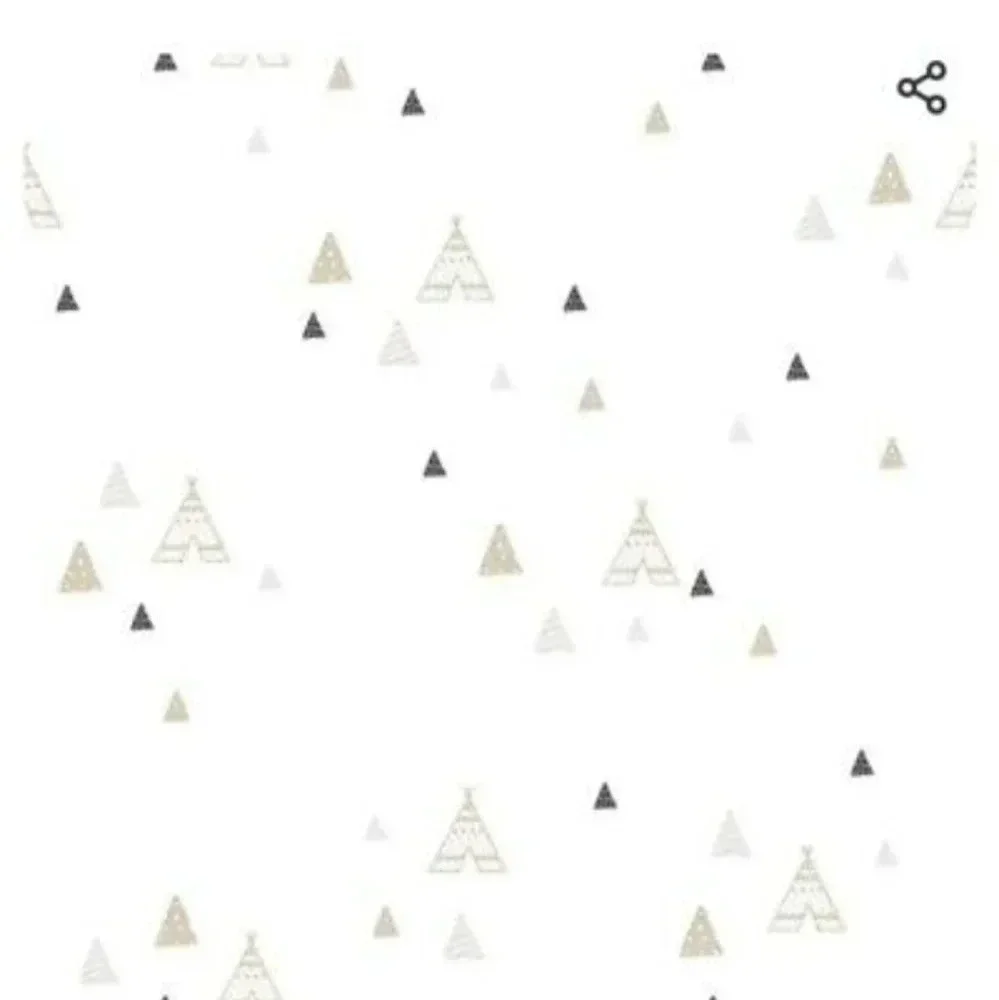 NWT Cristiana Masi Little Explorers Teepees Triangle Gold Gray Galerie Wallpaper